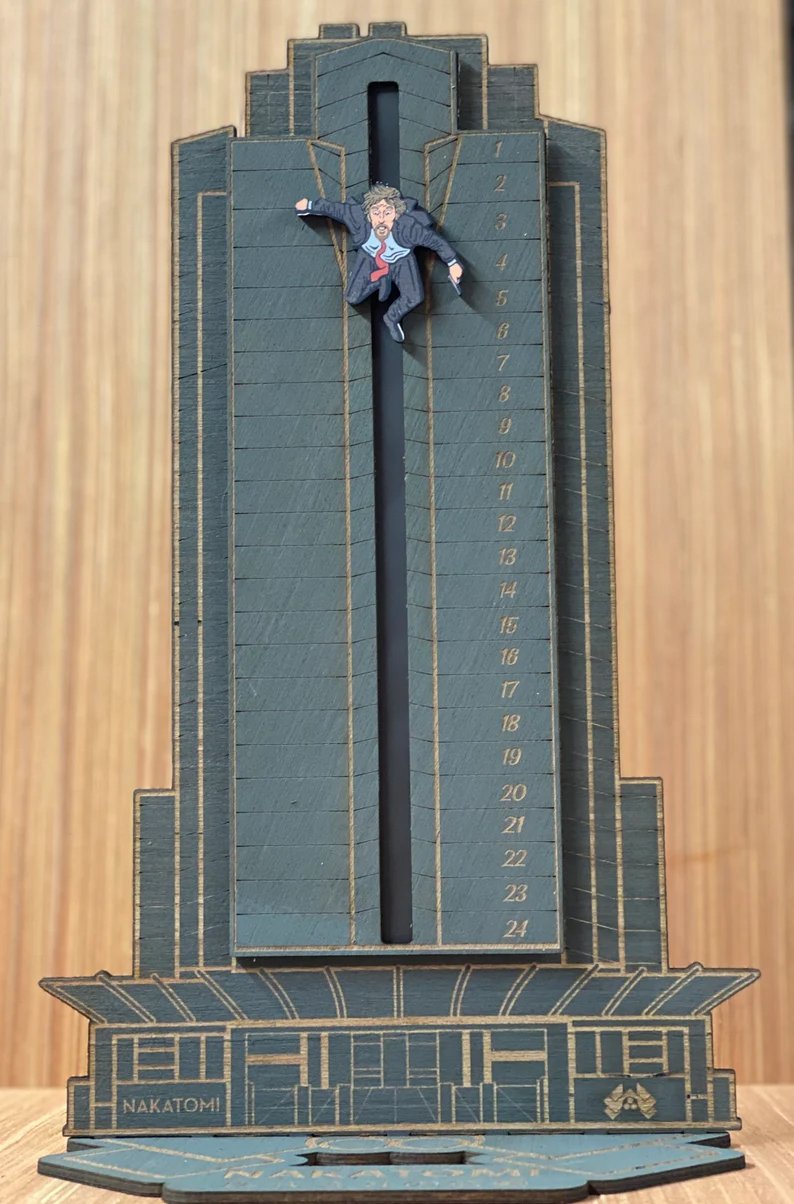 Advent Calendar - Hans Gruber Falling off of Nakatomi Plaza