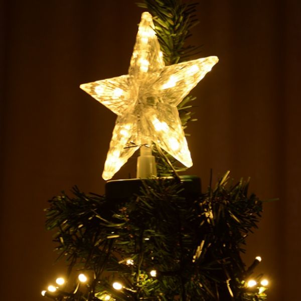 Christmas Tree Waterfall Light Arrangement with twinkle star